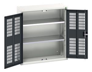 verso ventilated door cupboard with 2 shelves. WxDxH: 800x350x900mm. RAL 7035/5010 or selected Bott Verso Ventilated door Tool Cupboards Cupboard with shelves